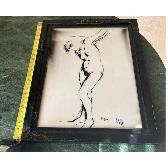 Nude Framed Drawing- Signed - Picture 6 of 6